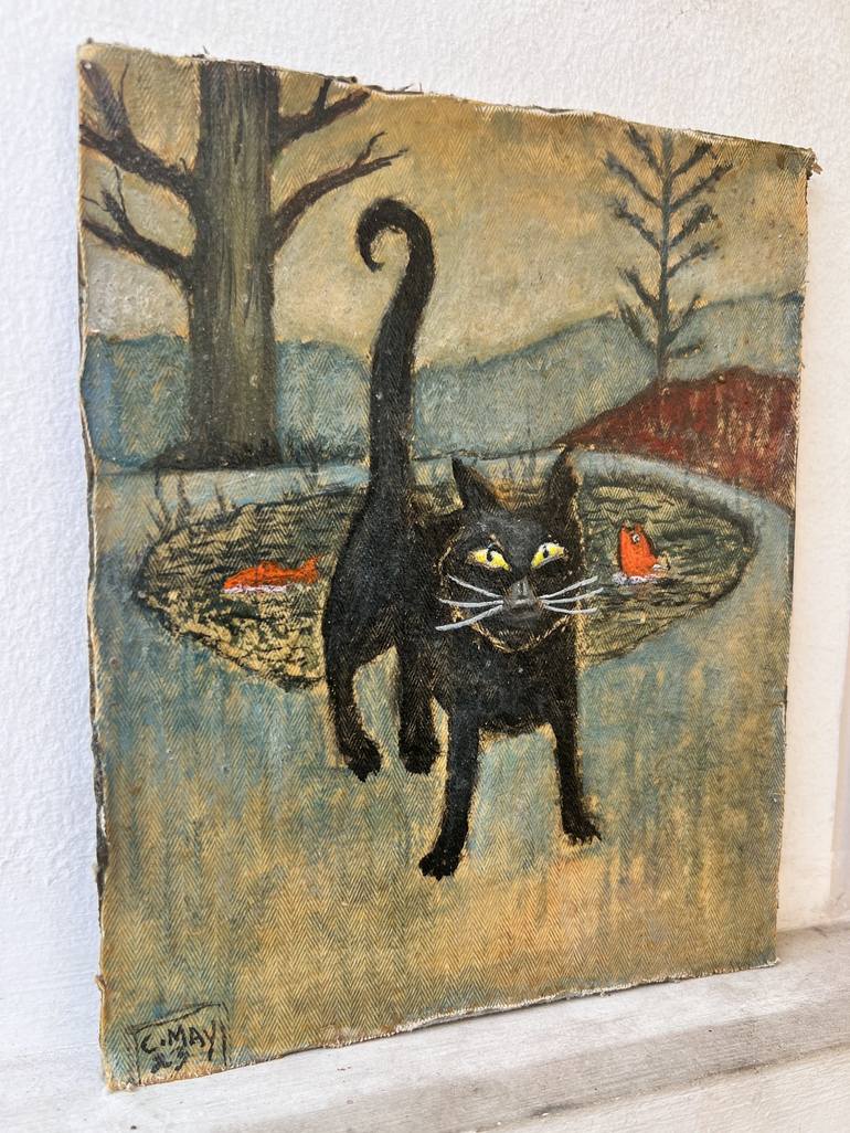 Original Contemporary Cats Painting by chris may