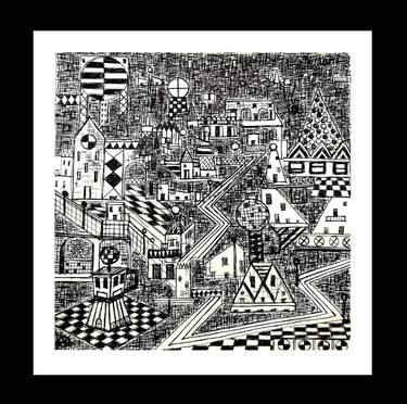 Original Black & White Cities Drawing by Ivan Cangelosi
