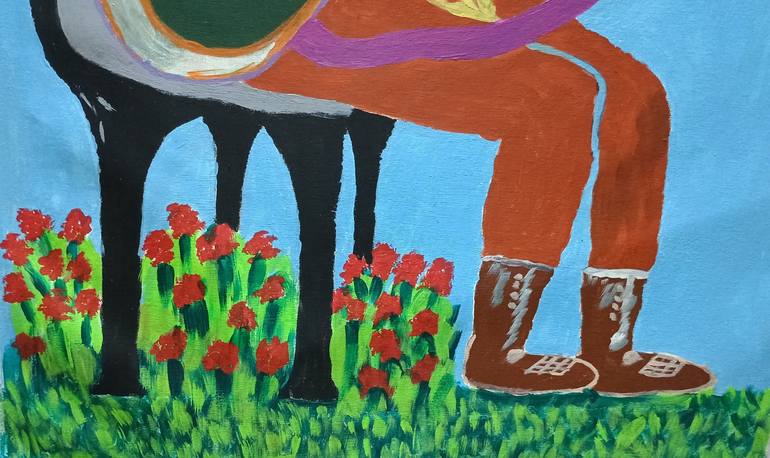 Original Abstract Expressionism Abstract Painting by Subramani Skarthikeyan