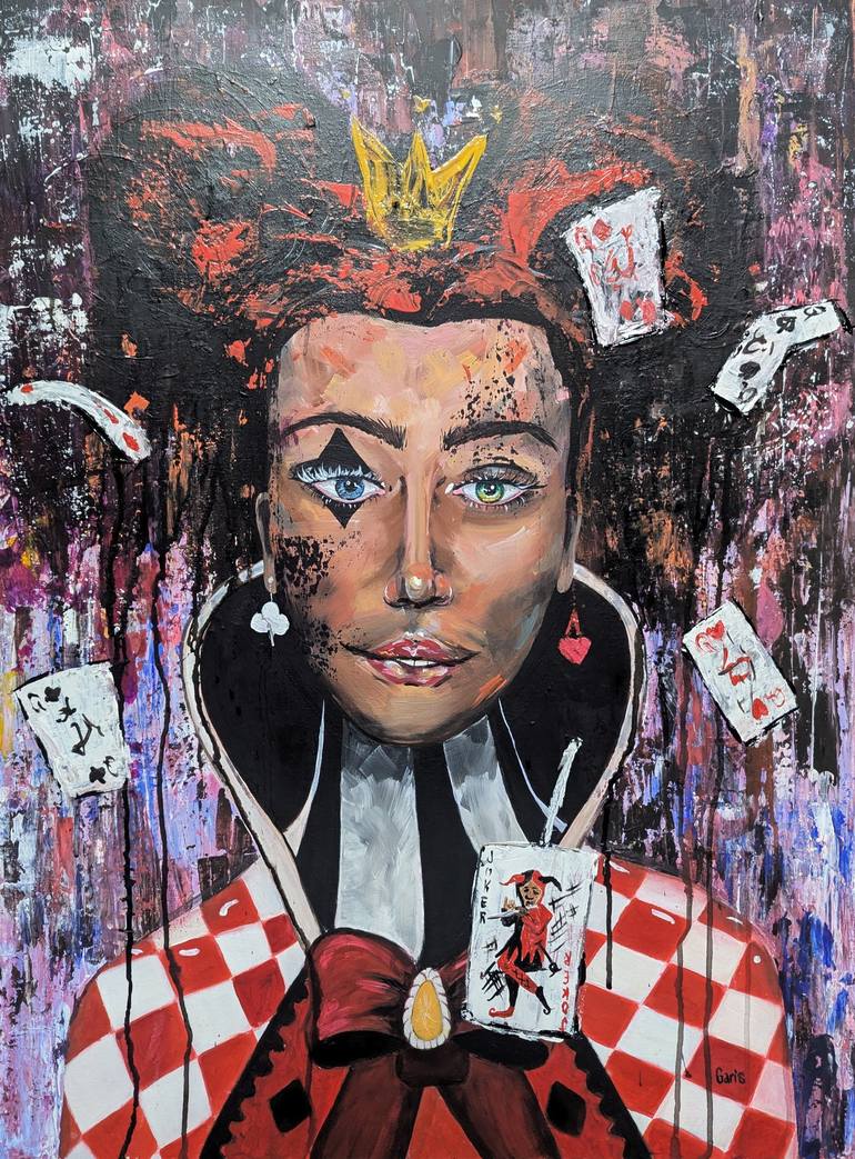 Original Cinema Painting by Eva Garis | Expressionism Art on Canvas | Queen of Hearts