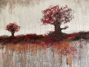 Original Abstract Expressionism Landscape Mixed Media by Helen Wellington