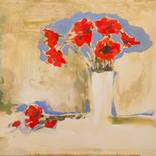 Poppies in a white vase by calin moldovan
