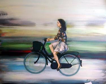 Original Figurative Bike Paintings by calin moldovan