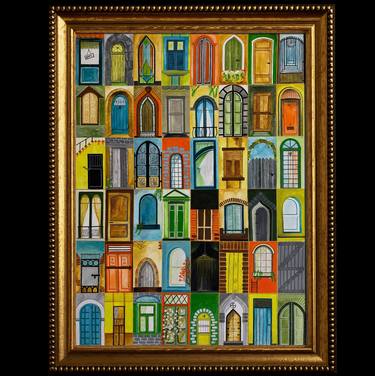 Original Abstract Architecture Paintings by Saddle Handcrafted