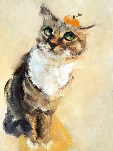Original Abstract Expressionism Cats Paintings by Liesl Ye