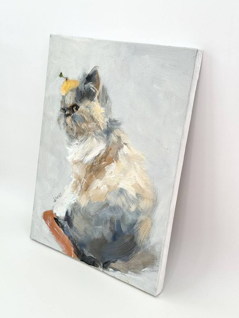 Original Abstract Expressionism Cats Painting by Liesl Ye