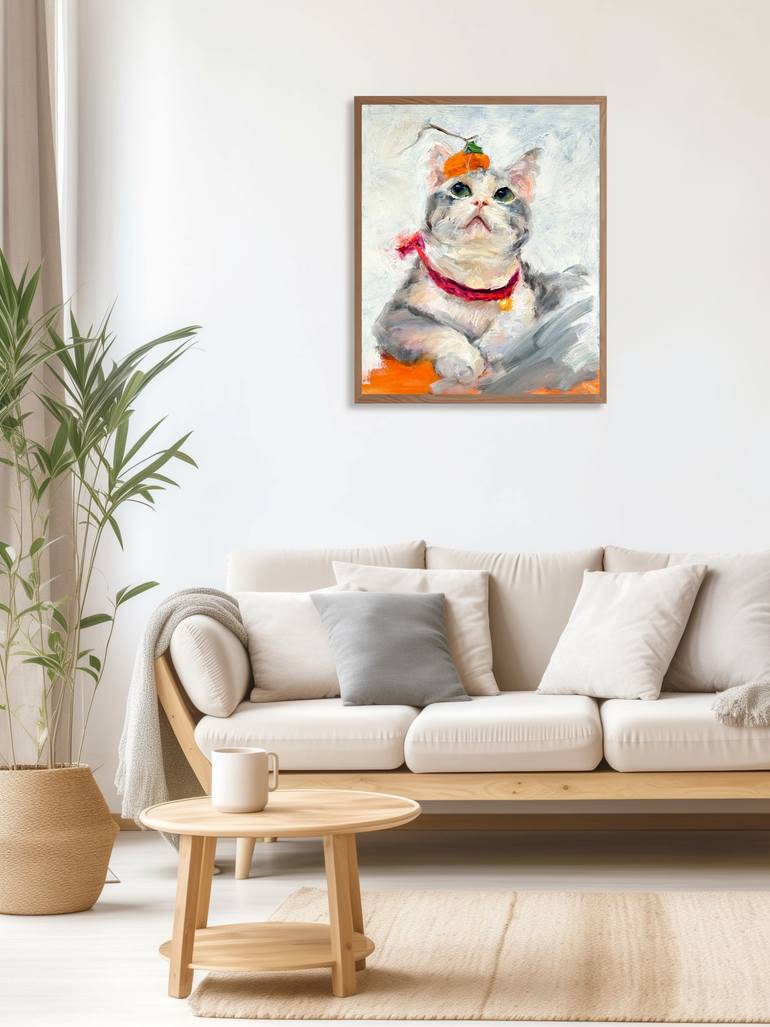 Original Abstract Expressionism Cats Painting by Liesl Ye