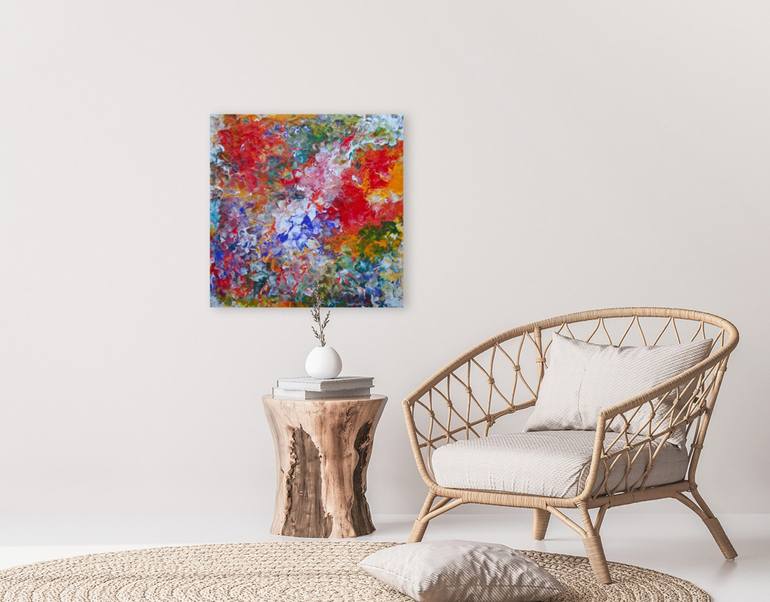 Original Abstract Expressionism Floral Mixed Media by Vinet Larente