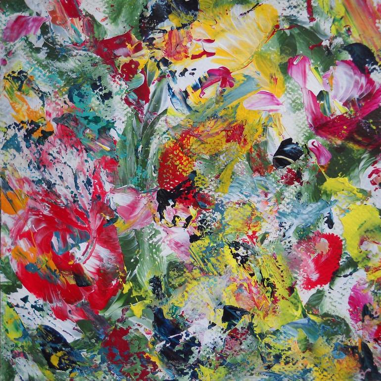 Original Impressionism Floral Painting by Vinet Larente