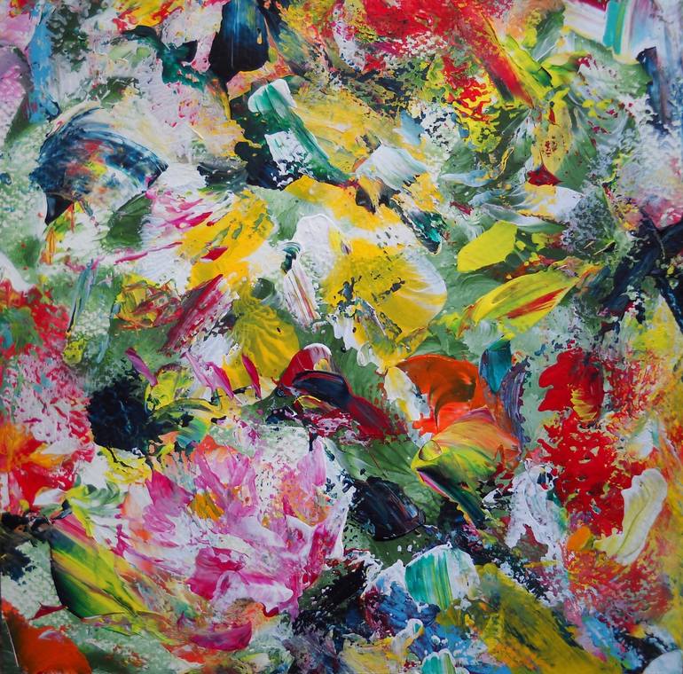 Original Impressionism Floral Painting by Vinet Larente