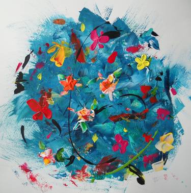 Original Abstract Expressionism Floral Paintings by Vinet Larente