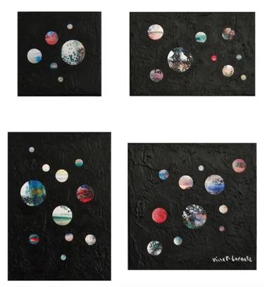 Original Figurative Outer Space Mixed Media by Vinet Larente