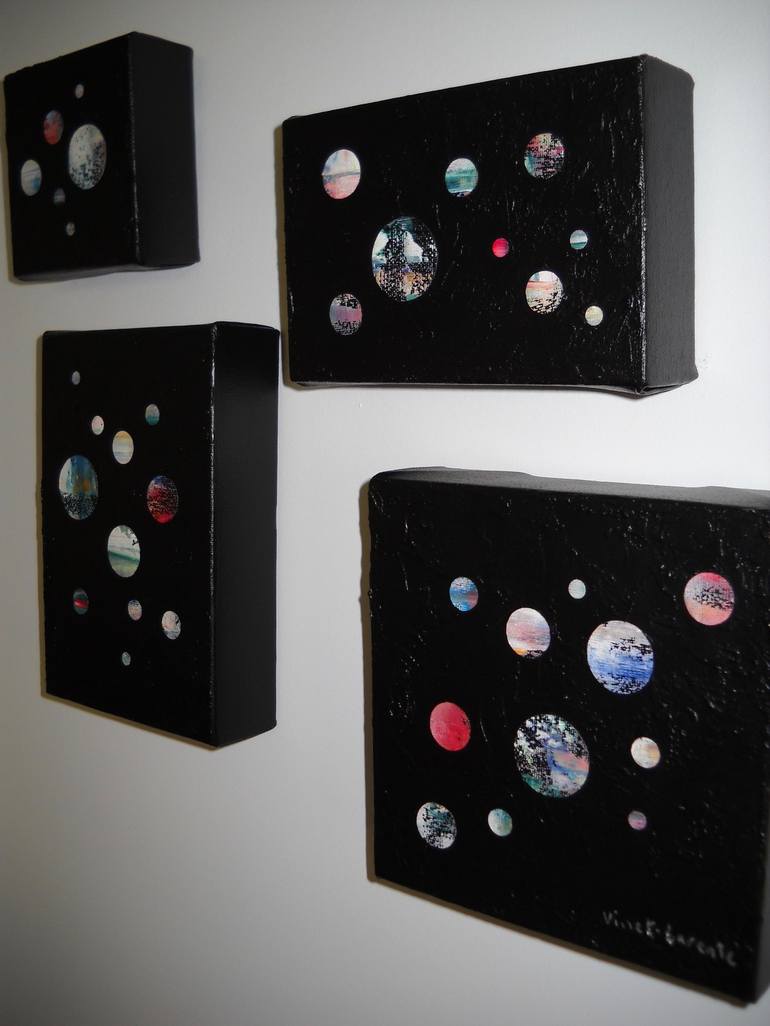 Original Figurative Outer Space Mixed Media by Vinet Larente