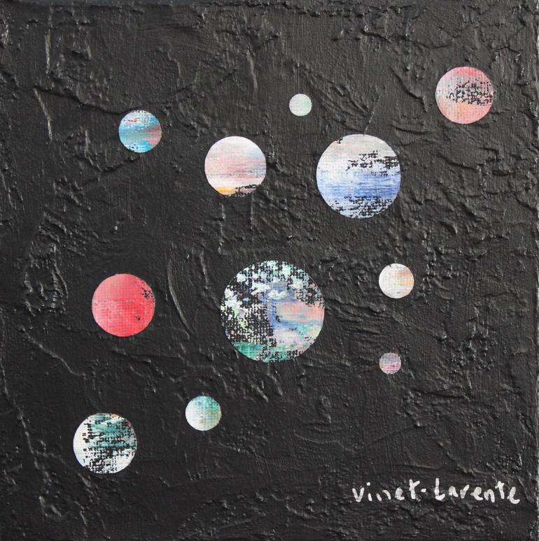Original Figurative Outer Space Mixed Media by Vinet Larente