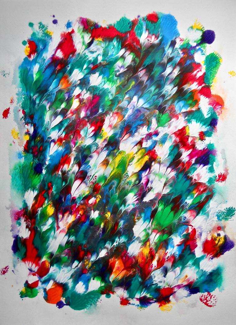 Original Abstract Expressionism Abstract Mixed Media by Vinet Larente