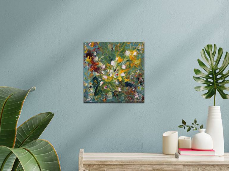 Original Abstract Floral Painting by Vinet Larente