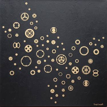 Original Abstract Time Mixed Media by Vinet Larente