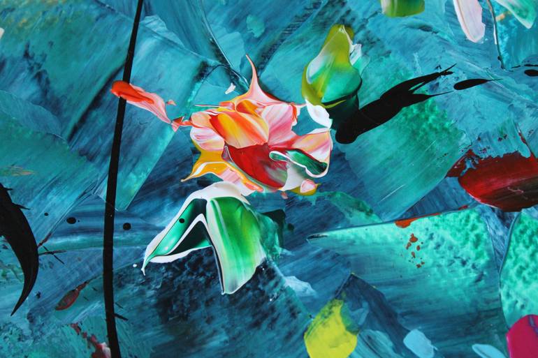 Original Abstract Floral Painting by Vinet Larente