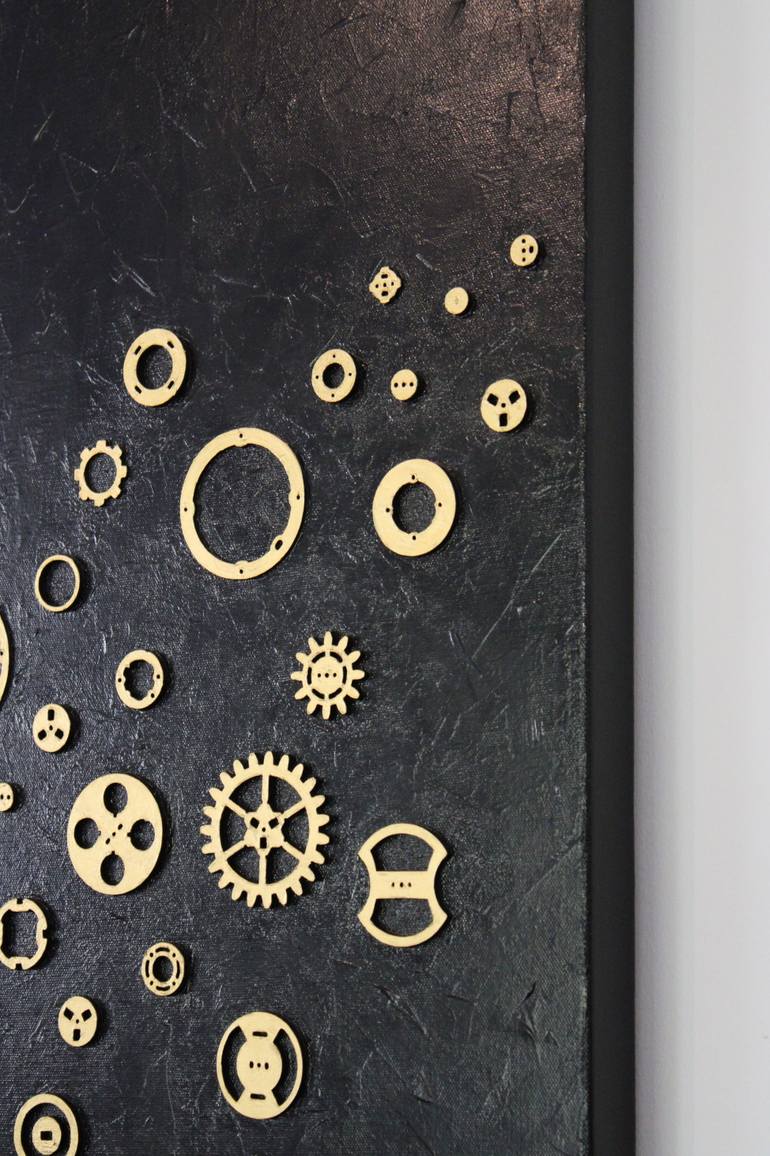 Original Abstract Time Mixed Media by Vinet Larente