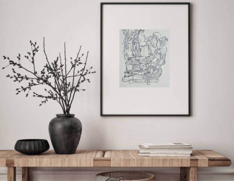 Original Abstract Fantasy Drawing by Kristina Amirkhanyan