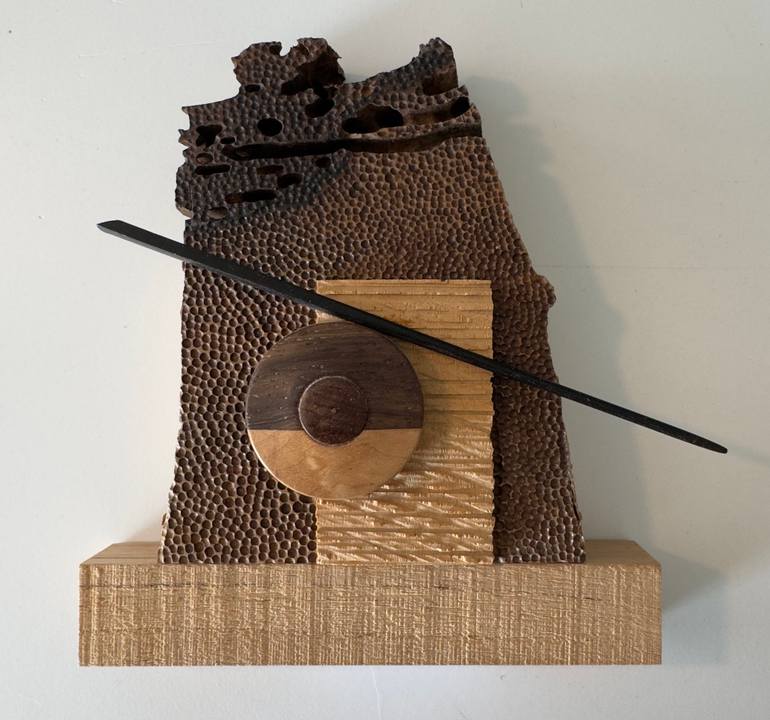Original Abstract Sculpture by Wayne Kiser | Abstract Art on Found Objects | Hold The Door!