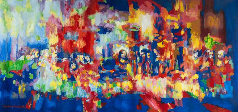 abstract painting of the last supper