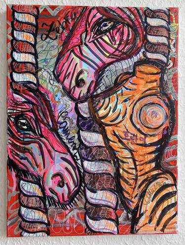 Original Abstract Expressionism Animal Painting by Christin Cameron