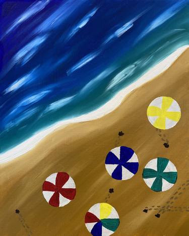 Original Pop Art Beach Paintings by Tati Campelo