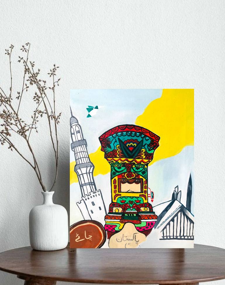 Original Art Deco Classical Mythology Painting by Hiba Naeem