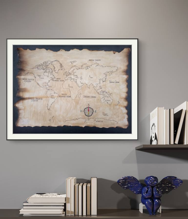 Original Art Deco Travel Drawing by Johnpaul Haruna