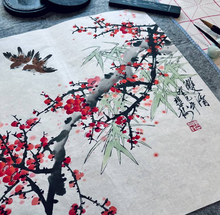 Original Impressionism Nature Painting by Tao Bishu