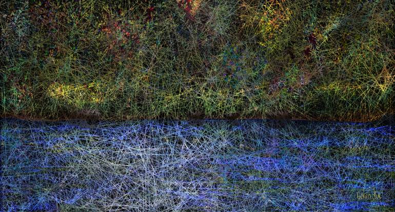 Original Botanic Digital by Ceren Barlas | Abstract Art on Paper | The Lake