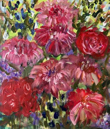 Original Expressionism Floral Paintings by Nicole Battiston