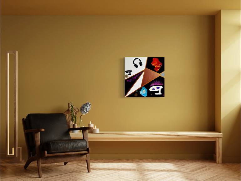 Original Black & White Abstract Painting by Hanna Hordynska
