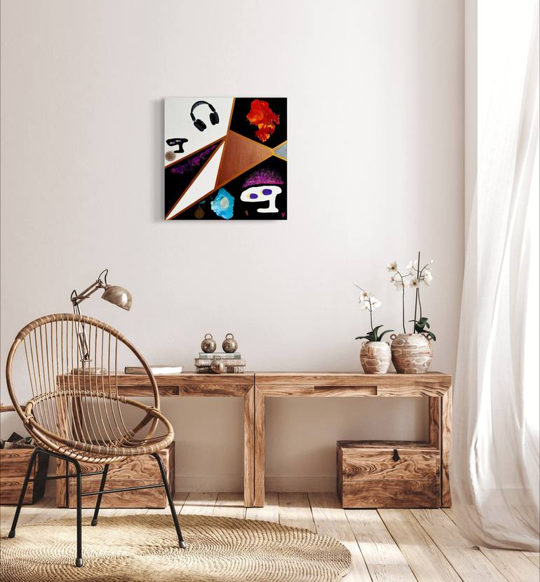 Original Black & White Abstract Painting by Hanna Hordynska