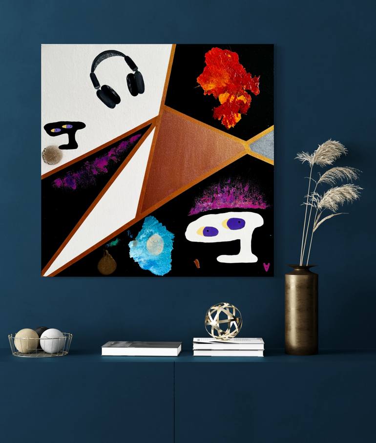 Original Black & White Abstract Painting by Hanna Hordynska