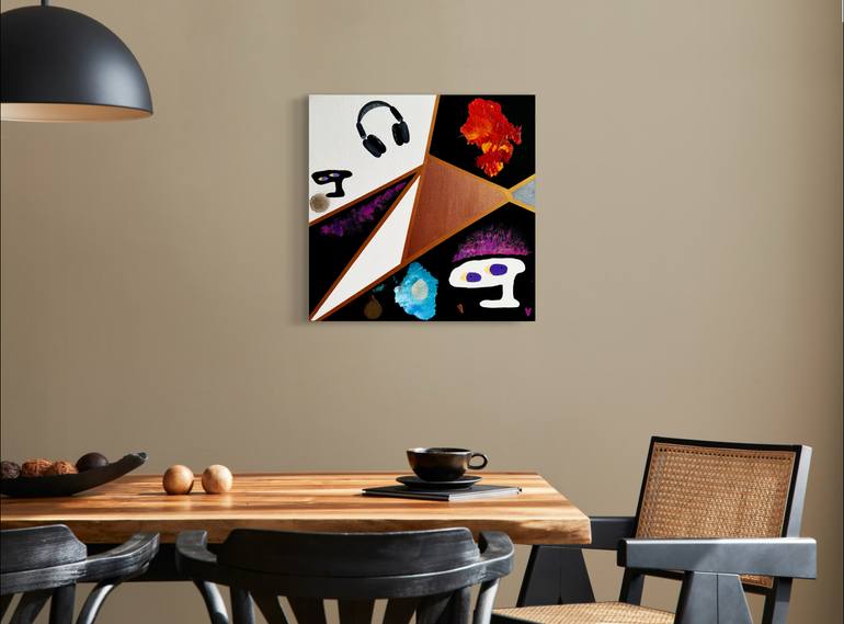 Original Black & White Abstract Painting by Hanna Hordynska