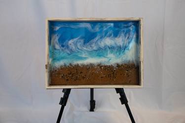 Original Abstract Expressionism Beach Mixed Media by Kristen Collins