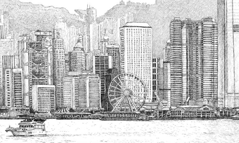 Original Illustration Cities Drawing by Andreas von Buddenbrock