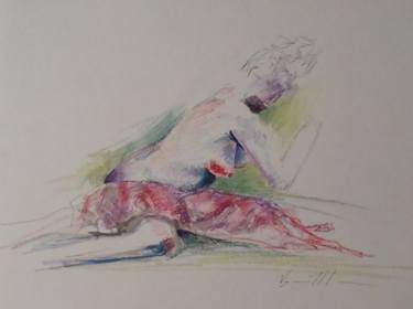 Original Abstract Expressionism Nude Drawing by Virginia T Coleman