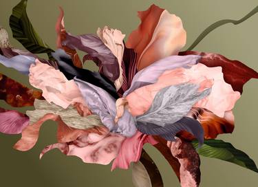Original Abstract Floral Digital by Carrie Retallack