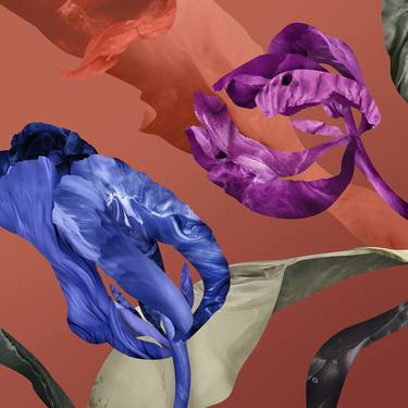 Original Abstract Floral Digital by Carrie Retallack