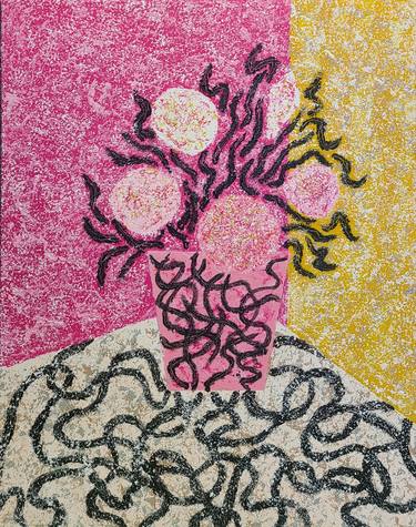 Original Abstract Floral Painting by Noel Park