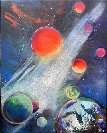 Original Abstract Outer Space Paintings by Olena Prykhodko