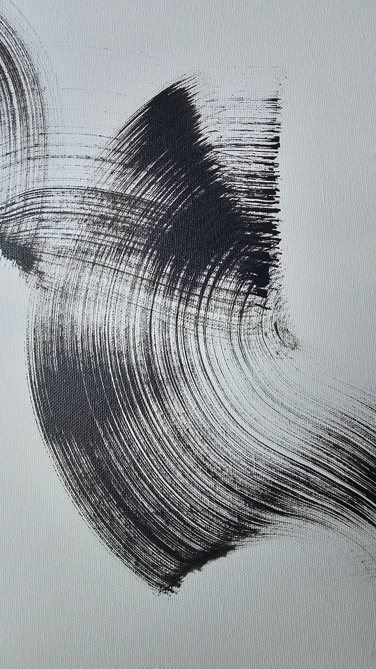 Original Black & White Abstract Painting by Camila Noris