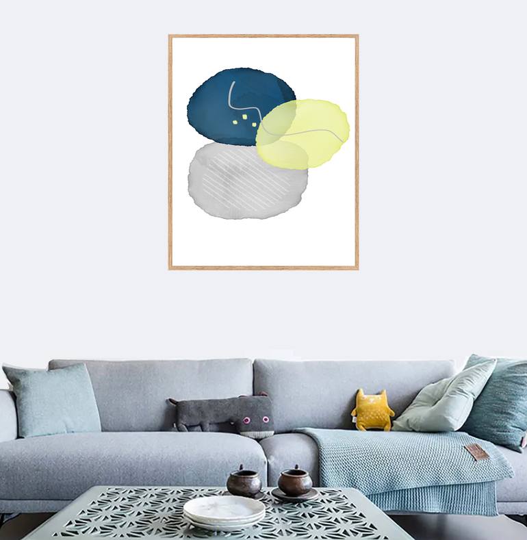 Original Color Field Painting Abstract Digital by Giulia Simeone