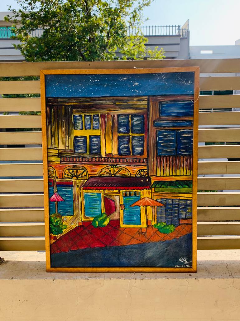 Original Abstract Architecture Painting by Nimra Islam