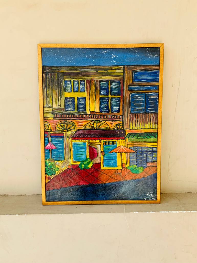 Original Abstract Architecture Painting by Nimra Islam