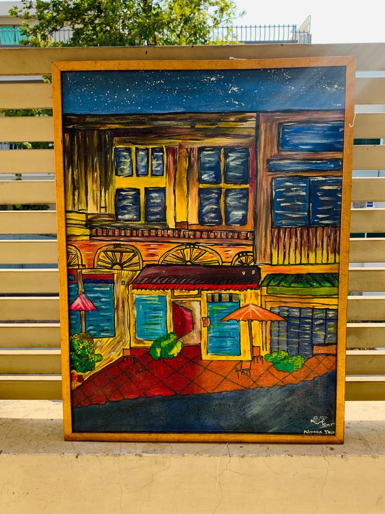Original Abstract Architecture Painting by Nimra Islam