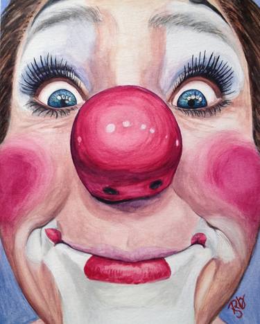 Saatchi Art Artist Patty Vicknair; Paintings, “Oopsie Daisie The Clown” #art